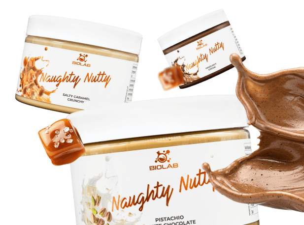 Verpackungsfotos von Naughty Nutty-Produkten.